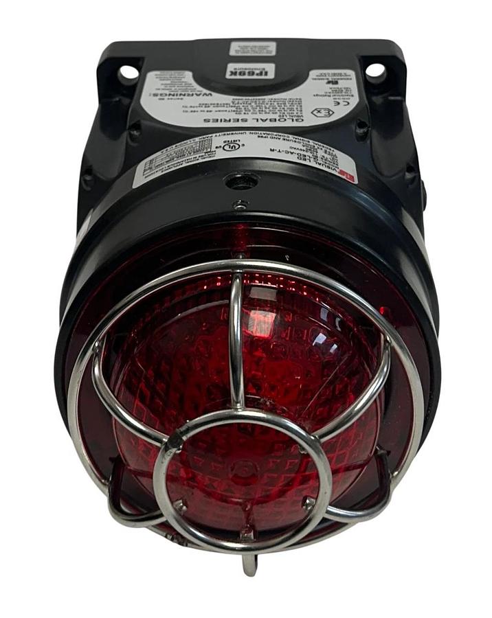 Used FEDERAL SIGNAL G-LED-AC-T-R / GLEDACTR GLOBAL SERIES LED LIGHT RED 110-240V USNP