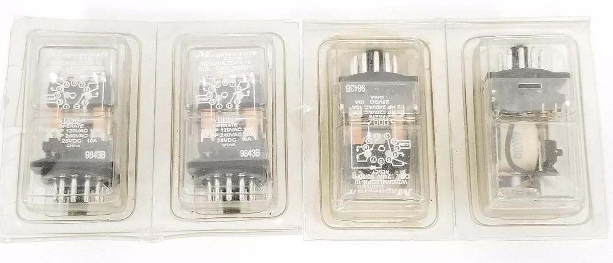 Used LOT OF 4 NEW MAGNECRAFT W250AML2CPX-10 COILS W250AML2CPX10, 240V, 50/60HZ