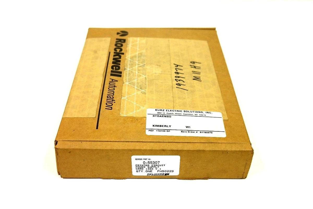 Used NIB F/S RELIANCE ELECTRIC 0-55307 PC BOARD POWER SUPPLY 460V, 0553071 O55307