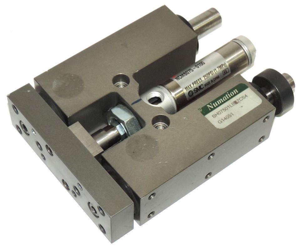 Used NUMATICS SH07501LB1ZCS4 SH SERIES LINEAR SLIDE WITH SMC NCMB075-0100 CYLINDER
