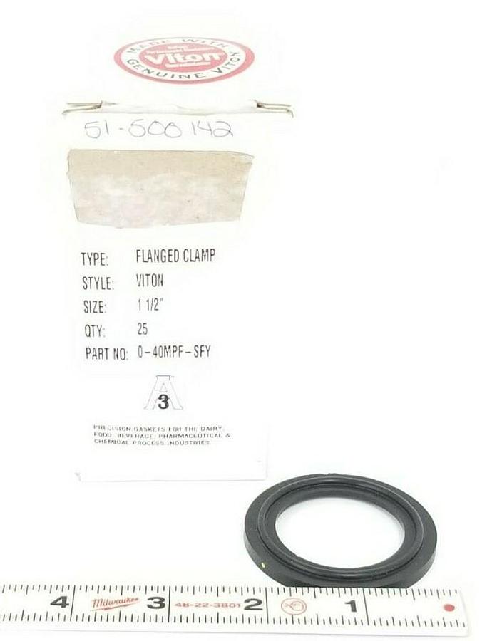 Used BOX OF 25 NEW PURESERVE SYSTEMS A3 0-40MPF-SFY FLANGED CLAMPS VITON 1-1/2''