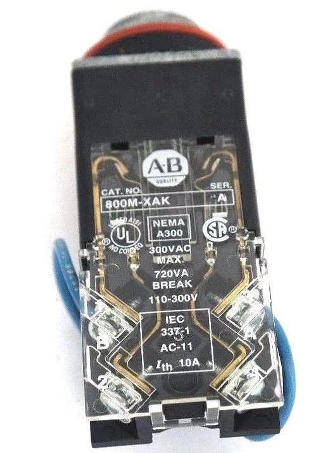 ALLEN BRADLEY 800MR-QTL24WK ROUND PILOT LIGHT SER. D 24V WHITE LED INCOMPLETE