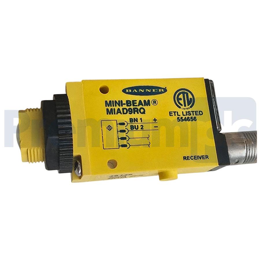 Used Banner MIAD9RQ | 40146 Mini-Beam Photoelectric Sensor Receiver NAMUR M12 QD NSMP