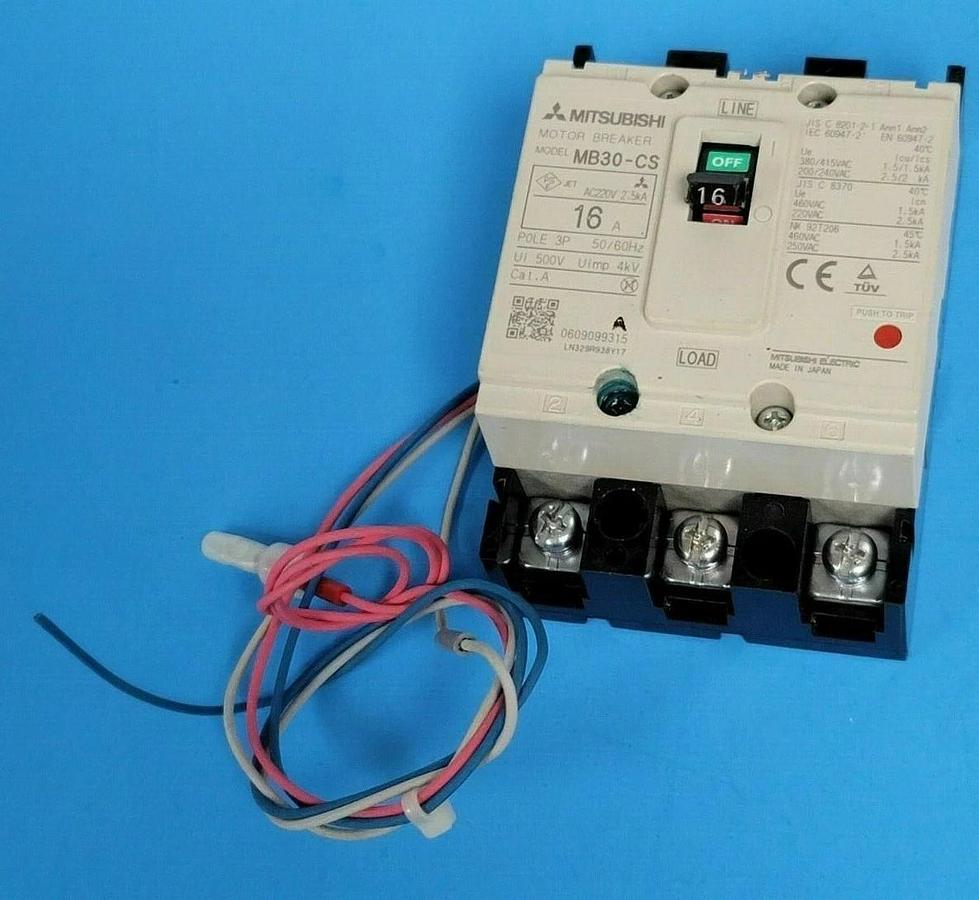 Used MITSUBISHI MB30-CS CIRCUIT BREAKER 16A, 3POLE 50/60HZ MB30CS