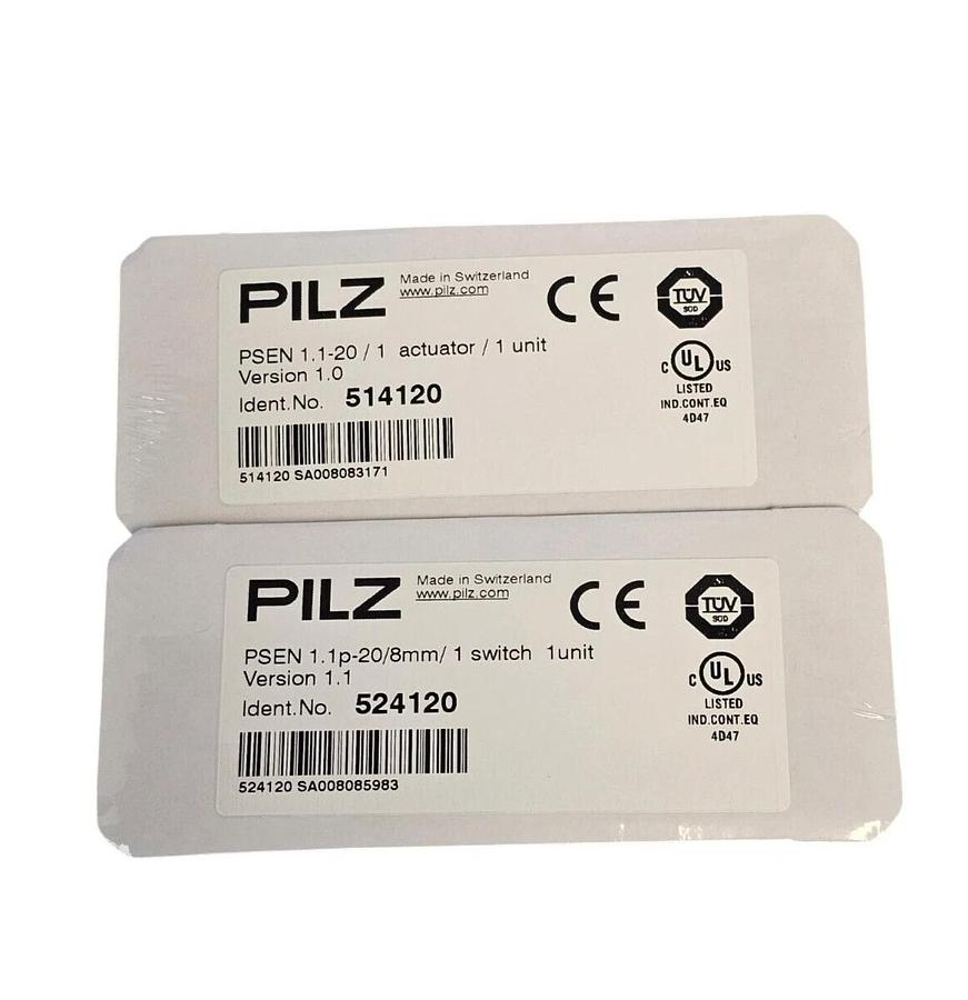 Used NEW PILZ PSEN 1.1P-20/PSEN 1.1-20/8MM/ 1UNIT IDENT. NO. 504220 SAFETY SWITCH