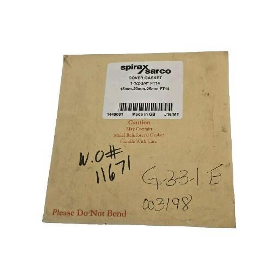 Used NEW SPIRAX SARCO 1440081 J16/MT COVER GASKET 1-1/2-3/4'' FT14