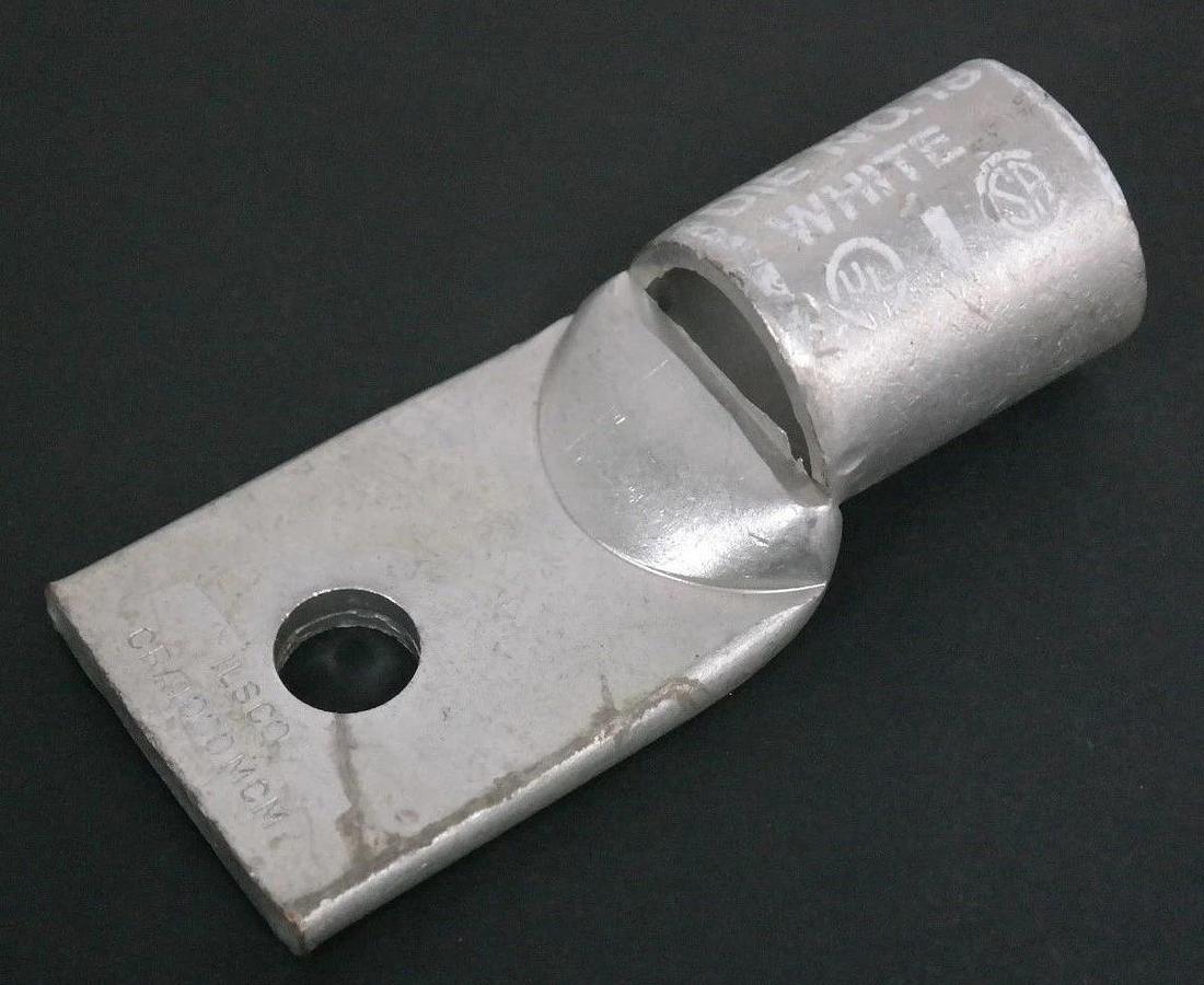 LOT OF 3 ILSCO CRA1000MCM ALUMINUM COMPRESSION LUGS DIE #18 WHITE CRAIOOOMCM