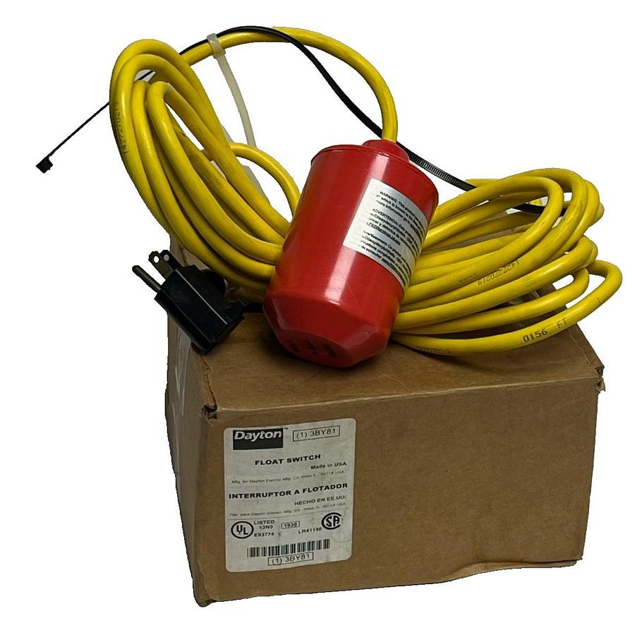 Dayton 3BY81 Float Switch 115V 13A Tethered High Temp New Surplus Open Box
