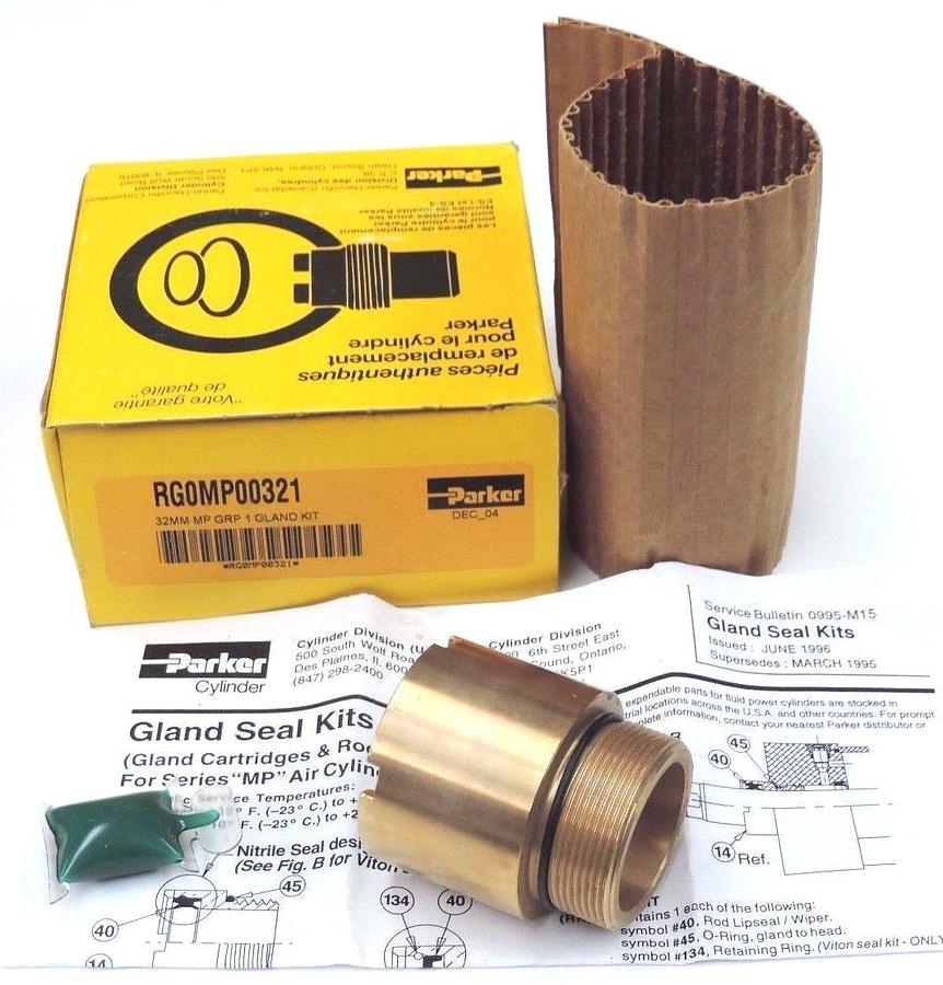Used NIB PARKER RG0MP00321 32MM MP GRP 1 GLAND KIT 125MM BORE 32MM ROD