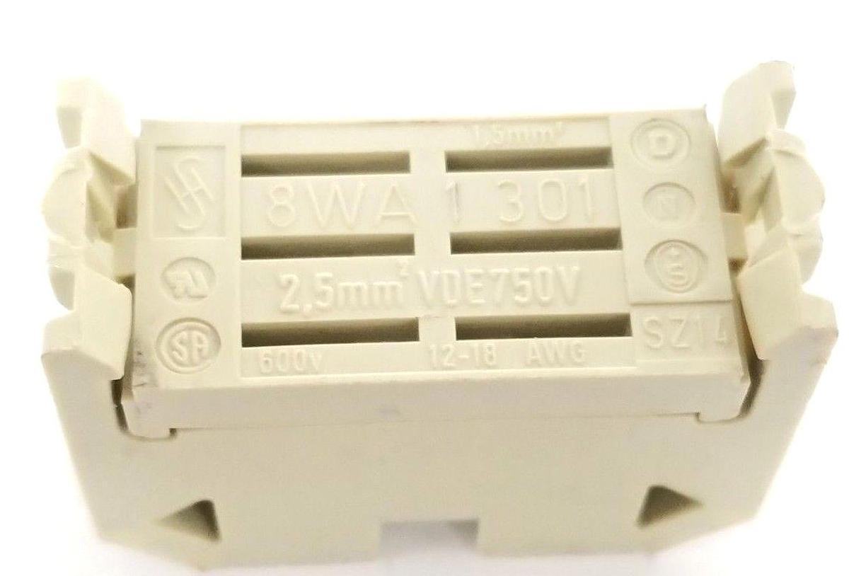 Used SIEMENS 8WA1-301 TERMINAL BLOCK 3 2,5MM VDE750V 8WA1301