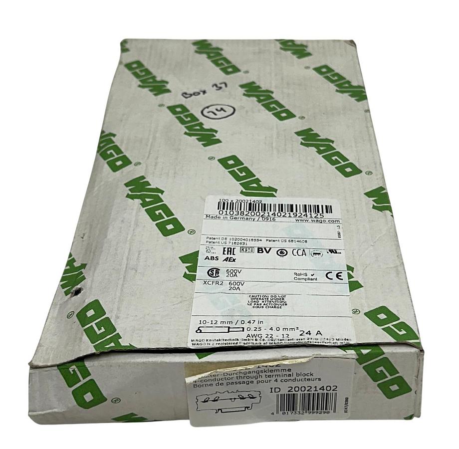 Used 76 WAGO 2002-1402 / 20021402 TOPJOB S 4-CONDUCTOR THROUGH TERMINAL BLOCKS NSMP
