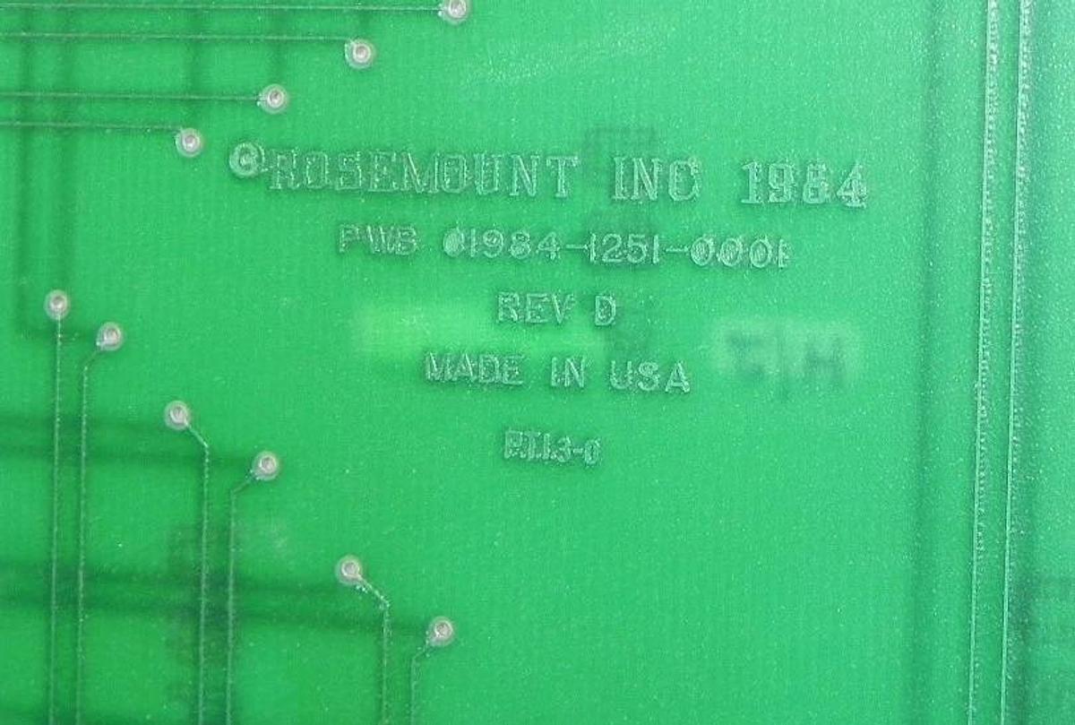 Used ROSEMOUNT 01984-1252-0001 ANALOG FIELD TERMINATION BOARD REV. H/J