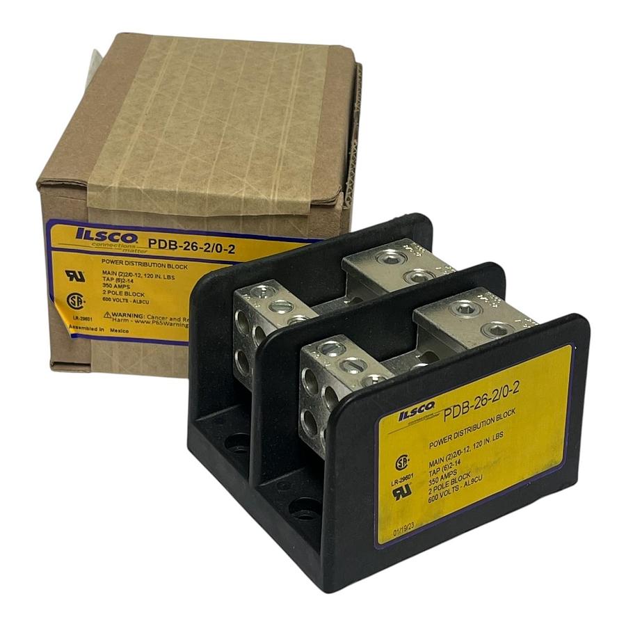 Ilsco PDB-26-2/0-2 Power Distribution Block 600V 175A - NSMP