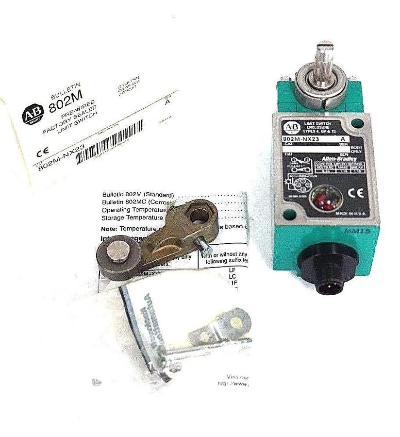 Used NIB ALLEN BRADLEY 802M-NX23 SER. A LIMIT SWITCH 802MNX23