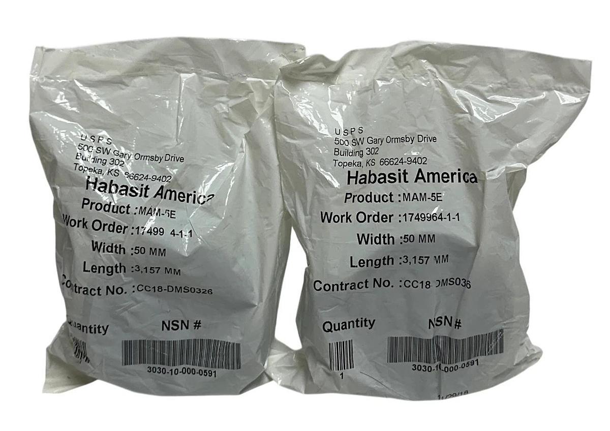 Used 2 HABASIT AMERICA MAM-5E / MAM5E CONVEYOR BELTS W: 50mm L: 3,157mm OEM NSFS