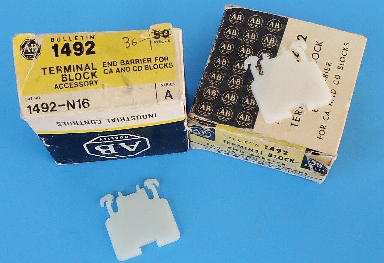 Used LOT OF 86 NEW ALLEN BRADLEY 1492-N16 SER. A TERMINAL BLOCK END BARRIERS 1492N16