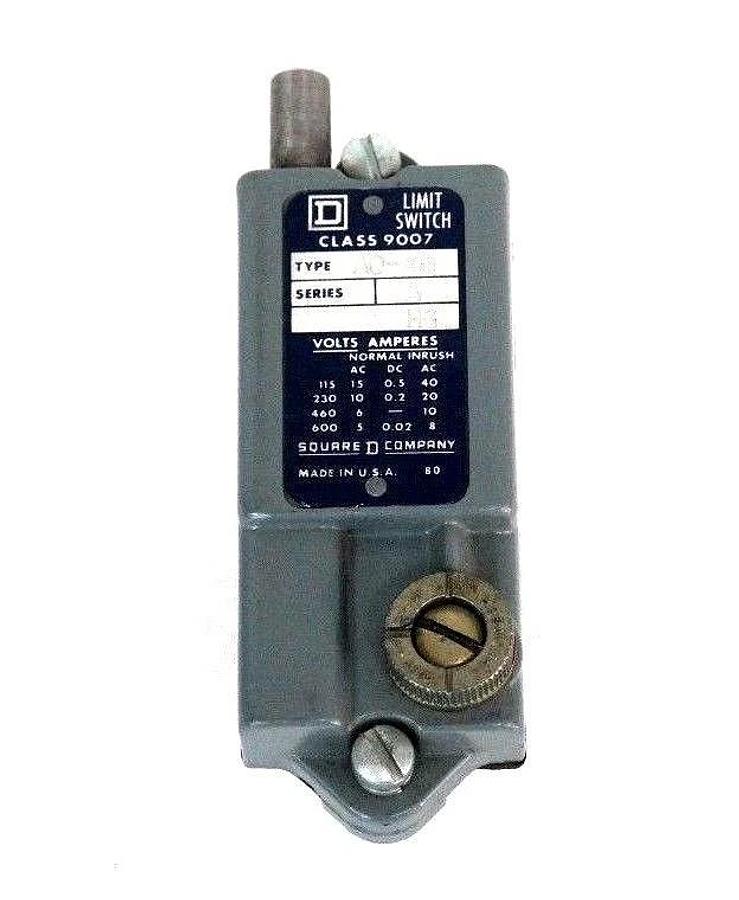 Used SQUARE D 9007-A046 LIMIT SWITCH PLUG IN BODY SER A 9007A046