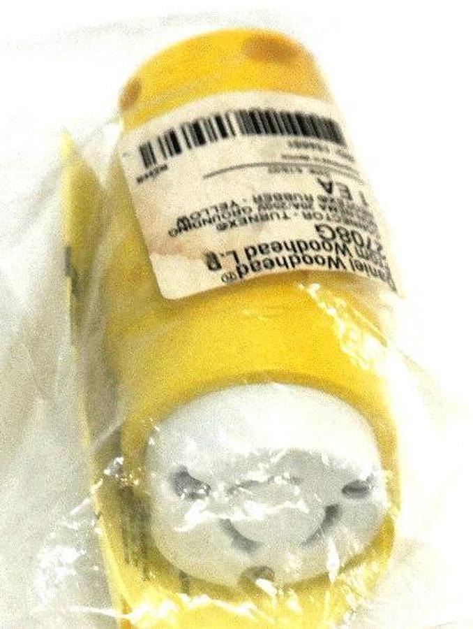 Used NEW WOODHEAD 2708G SUPER SAFEWAY CONNECTOR 20A250V NON-NEMA NEOTEX RUBBER YELLOW