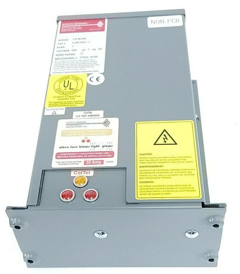 Used NIB MYRON ZUCKER KIM43003-3 POWER CAPACITOR SERIES: CALMOUNT KVAR 3 480V PH: 3
