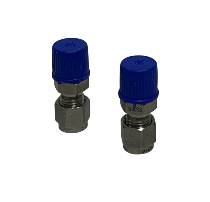 Used 2 DWYER SSLK-14-14 / SSLK1414 OMEGALOK COMPRESSION FITTINGS 1/4'' MNPT NSNP