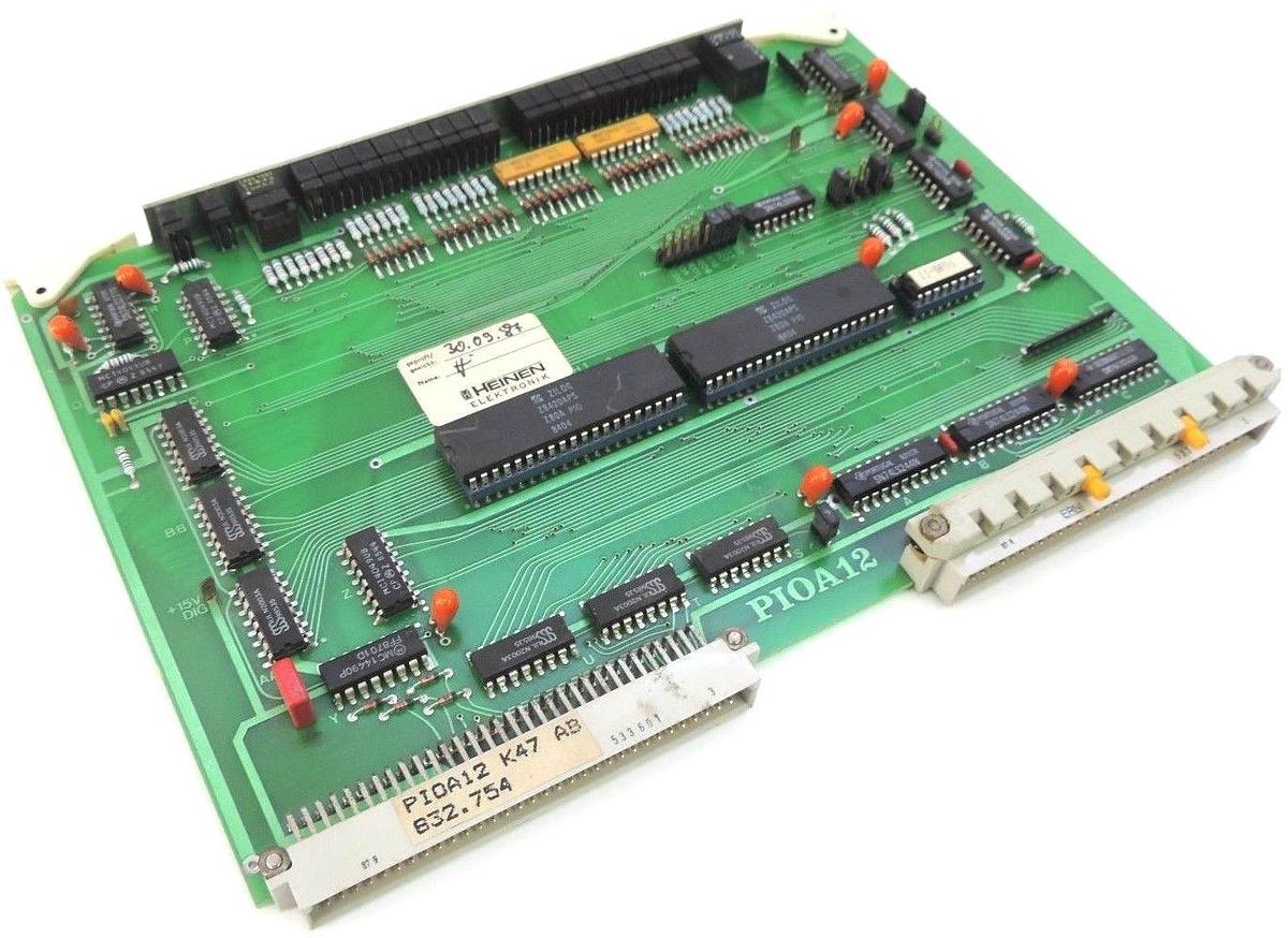 Used HEINEN ELEKTRONIK PIOA12 K47 AB 832.754 PC BOARD 60907-7.4, PIOA