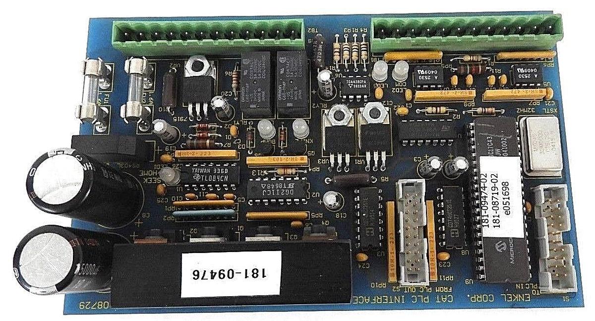 Used ENKEL CORP. 182-08729 CAT PLC INTERFACE BOARD REV. B, 18208729