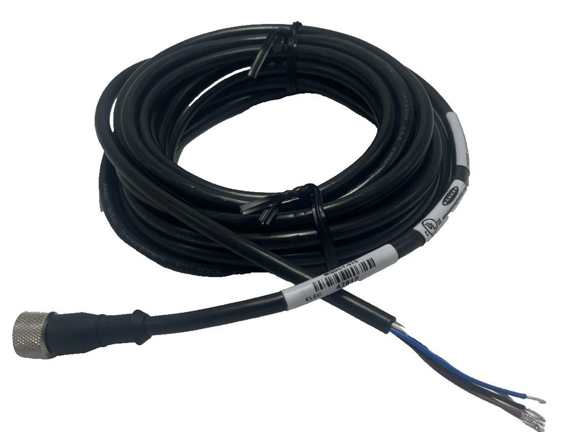 Used BANNER MQDC1-515 STRAIGHT FEMALE CONNECTOR CYJV CABLE 5-PIN M12 16.4FT 7WA1 NSNP