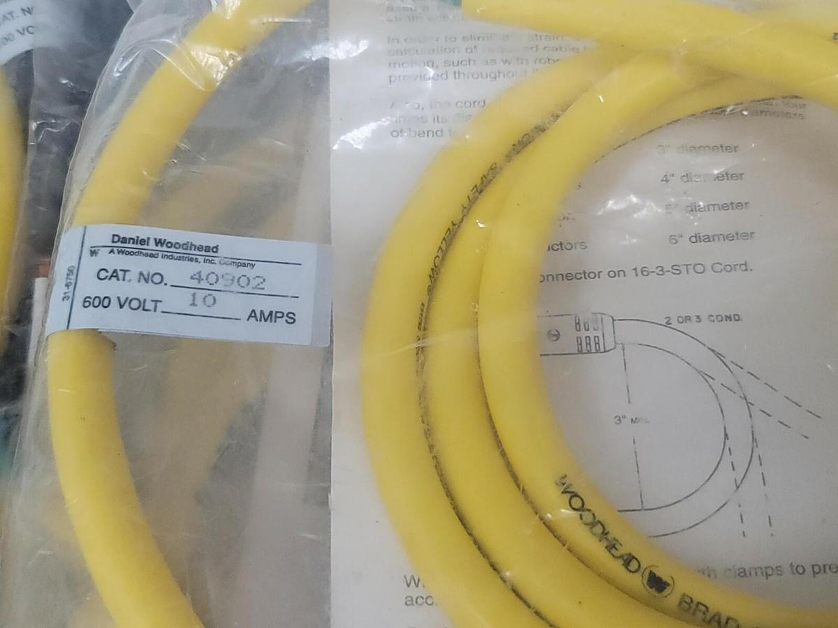 LOT OF 4 NEW BRAD HARRISON WOODHEAD 40902 MINI-CHANGE CORDSETS 600VOLT, 10AMPS