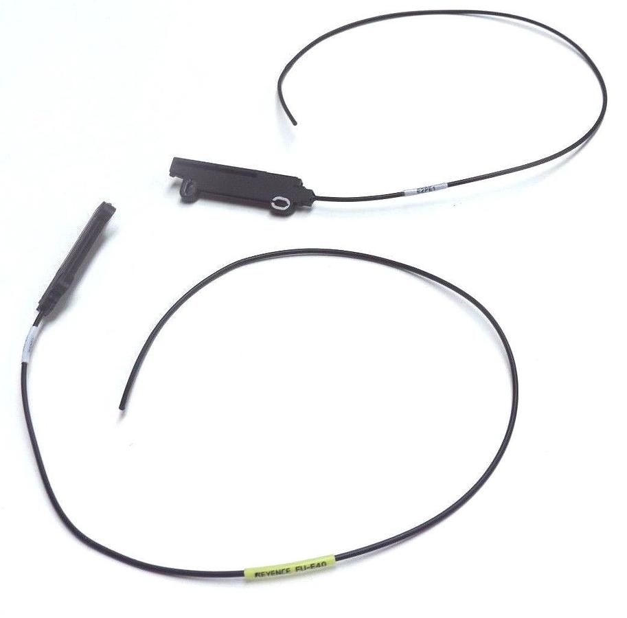 Used SET OF KEYENCE FU-E40 FIBER OPTIC AREA SENSORS 40MM, FUE40