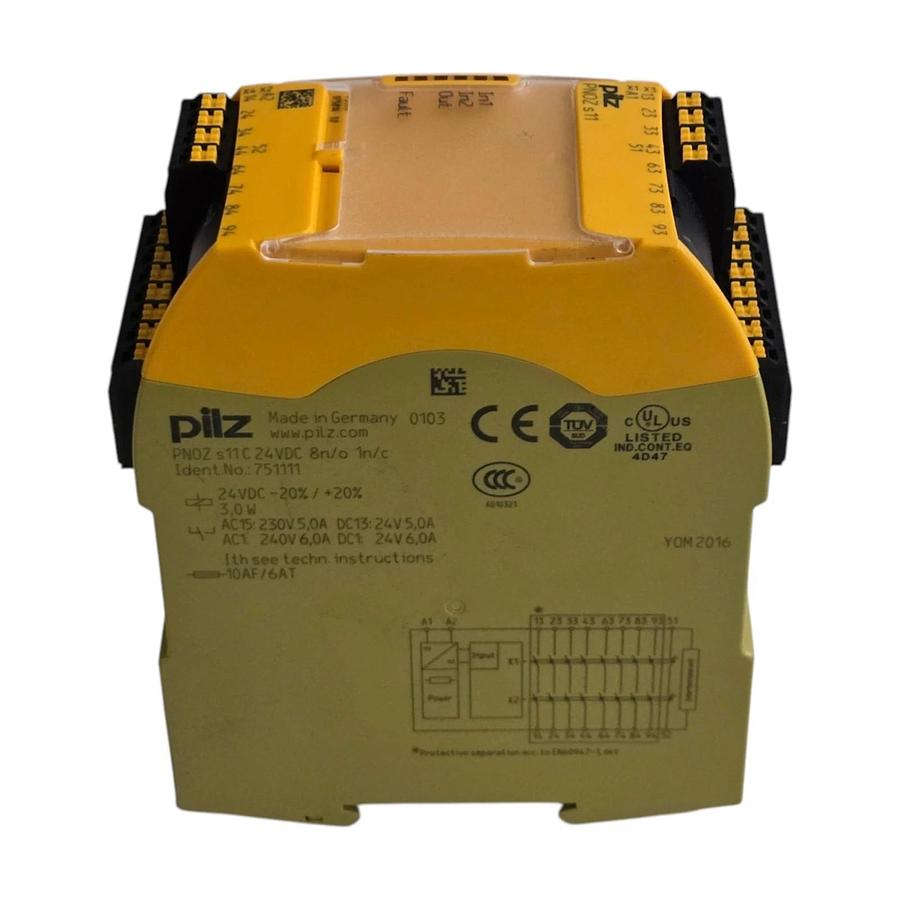 Pilz 751111 | PNOZ s11C 24VDC 8 n/o 1 n/c PNOZsigma Expansion Safety Relay NSNP