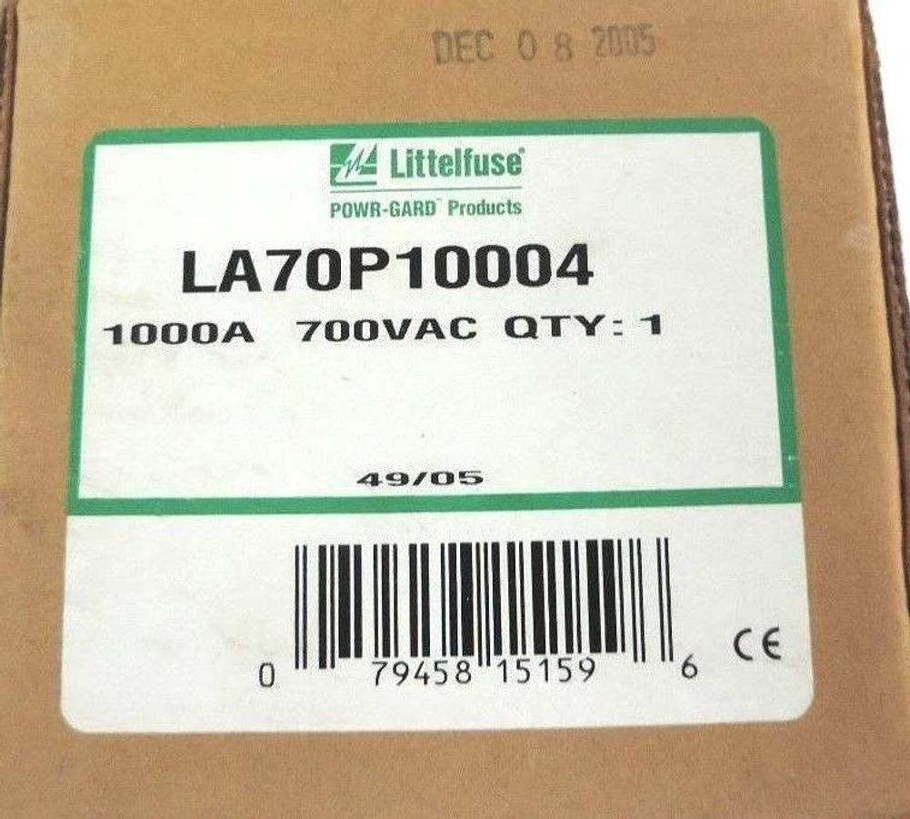 Used NIB LITTELFUSE LA70P10004 POWR-GARD FUSE 1000A, 700VAC