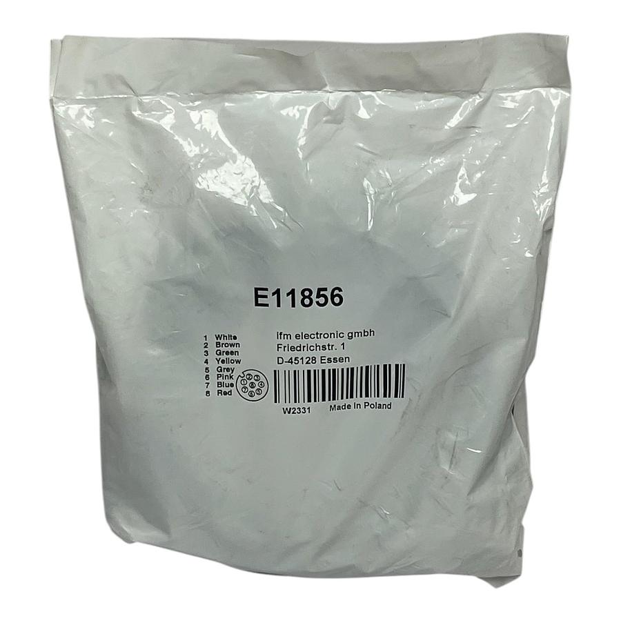ifm electronic E11856 Female Cordset M12 8-Pole 15m PUR - New Surplus Sealed