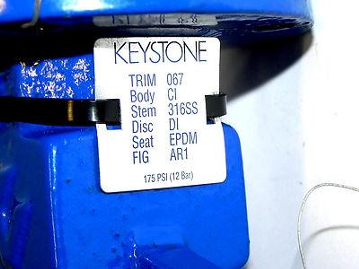 Used NEW KEYSTONE 7'' 104050001004 BUTTERFLY VALVE