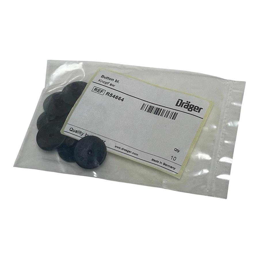 Used Lot of 10 Dräger R54664 Button Black for FPS 7000 Mask - New Sealed Bag