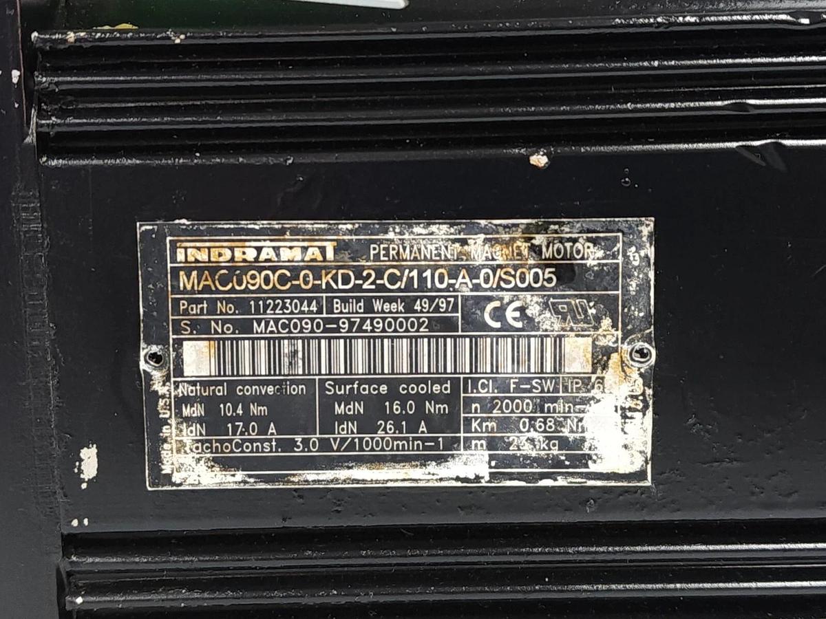 Refurbished REPAIRED INDRAMAT MAC090C-0-KD-2-C/110-A-0/S005 SERVO MOTOR 10.4Nm 11223044