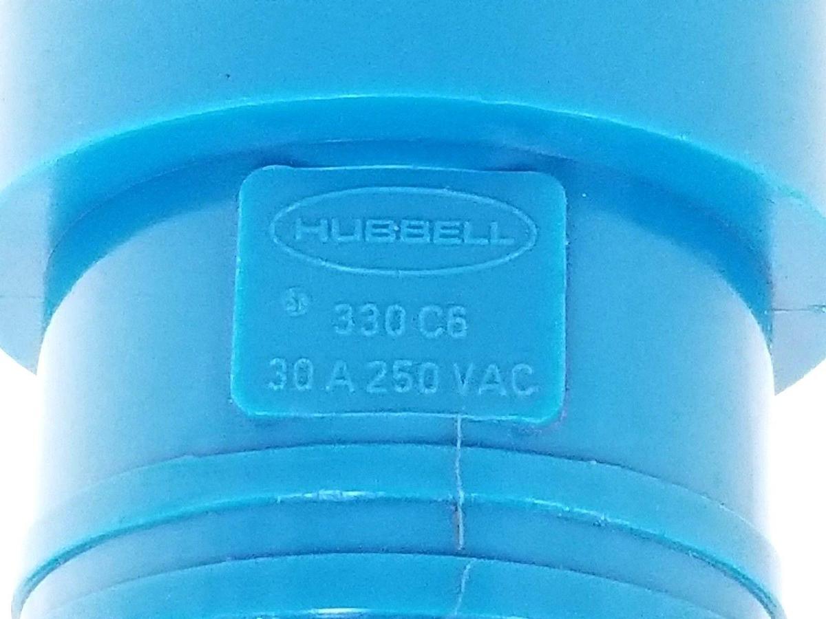 Used NEW HUBBELL 330C6 CONNECTOR PLUG 30A, 250VAC