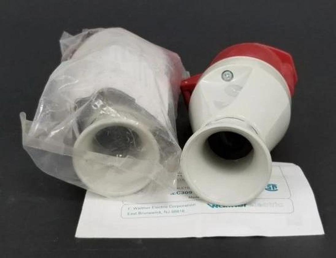 Used LOT OF 2 NEW IN BAG WALTHER 332-4-19 IEC309 PIN AND SLEEVE SPLASHPROOF CONNECTOR
