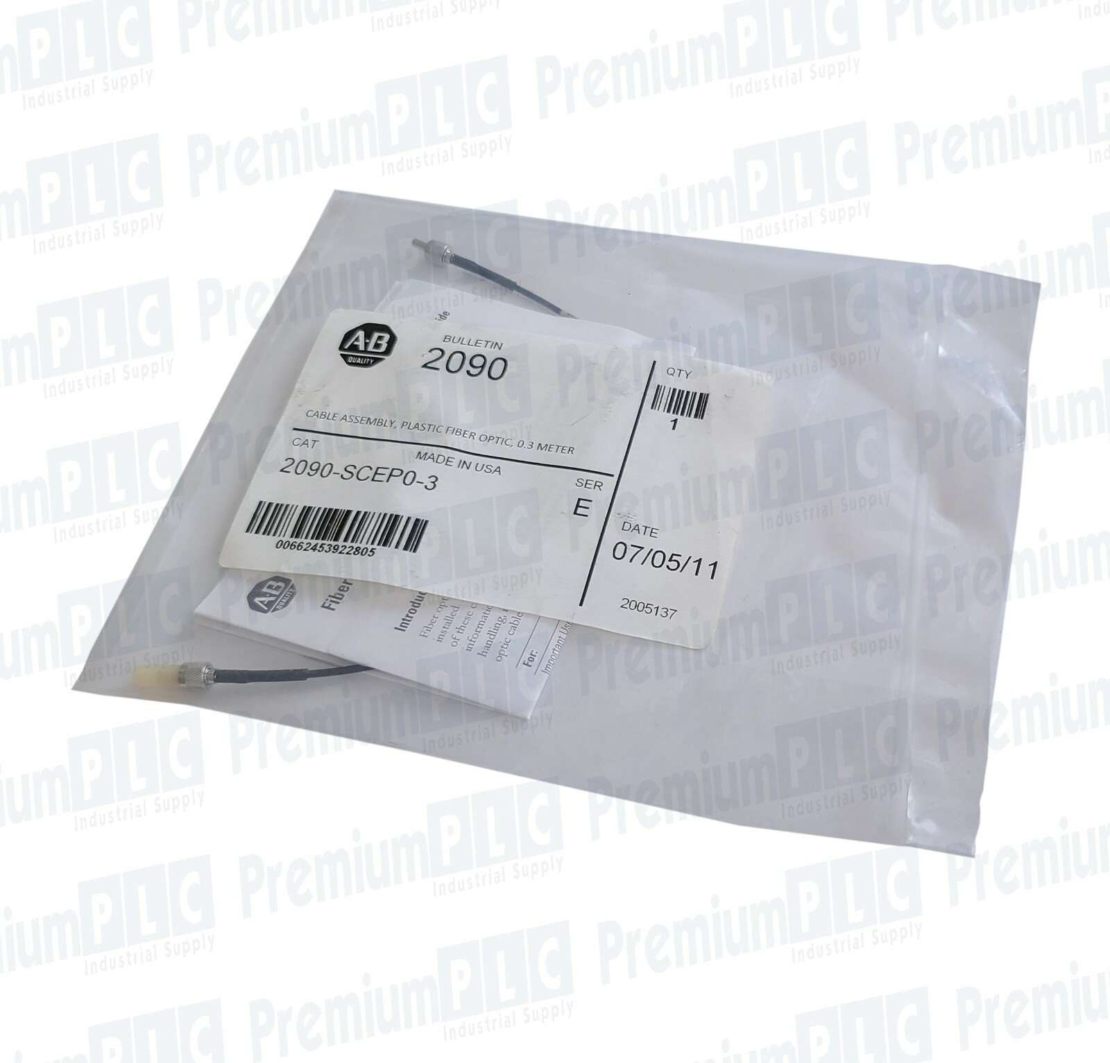 NEW ALLEN BRADLEY 2090-SCEP0-3 SER. E KINETIC .3m FIBER OPTIC CABLE ASSEMBLY