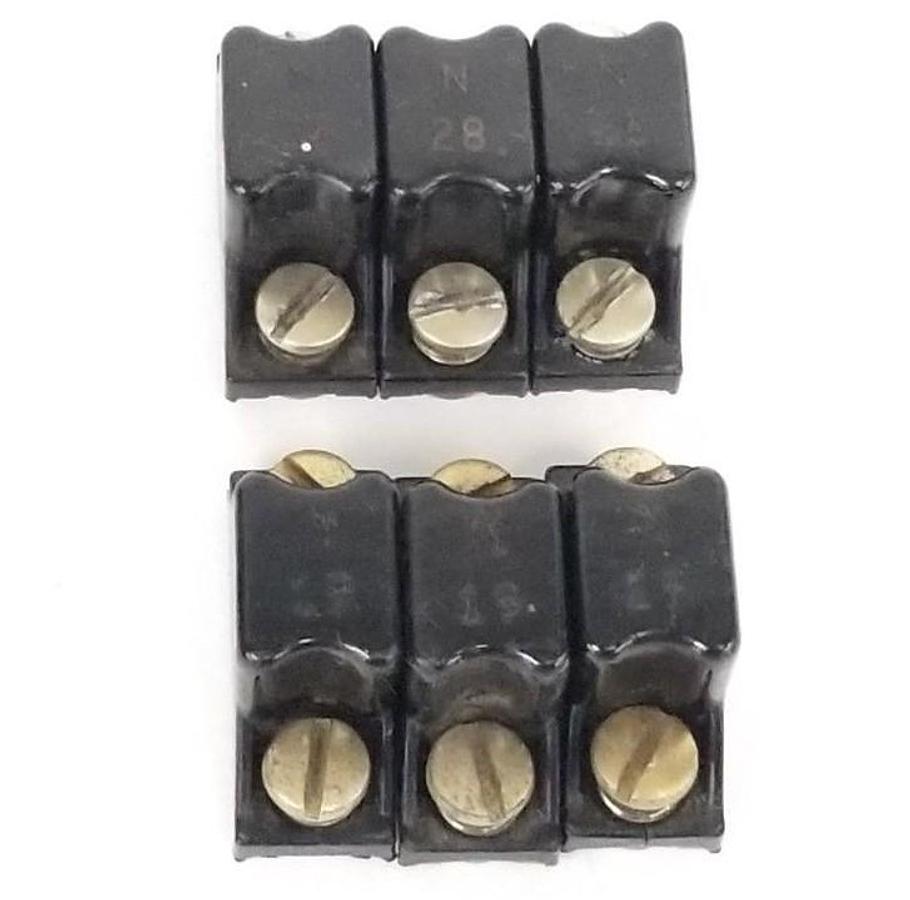 Used LOT OF 6 ALLEN BRADLEY HEATER ELEMENTS (3) N28 , (3) N19