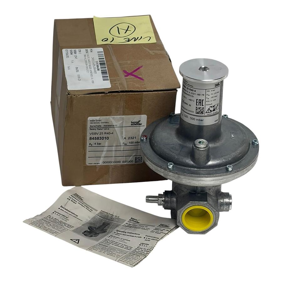 Used Kromschroder VSBV 25 R40-4 Gas Safety Relief Valve Elster 84583010 New Surplus