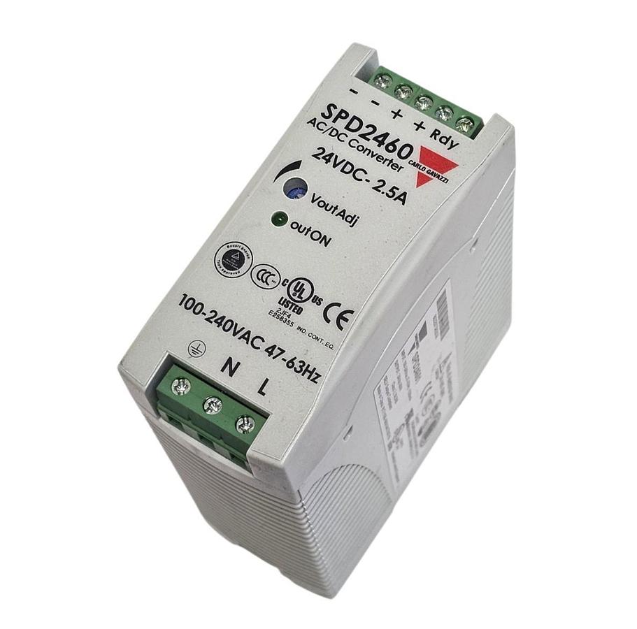 Used CARLO GAVAZZI SPD24601 POWER SUPPLY 2.5AMP 24VDC