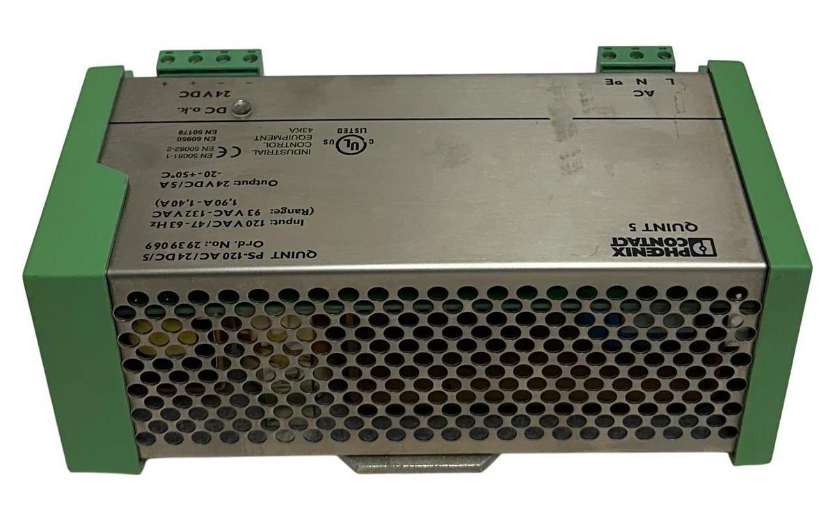 Used PHOENIX CONTACT QUINT PS-120AC/24DC/5 / 2939069 POWER SUPPLY 78-103-4300 USNP