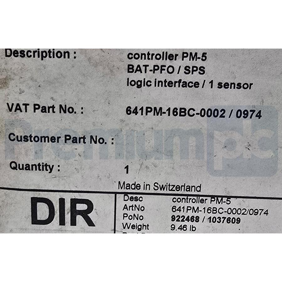 VAT PM-5 Adaptive Pressure Controller 641PM-16BC-0002/0974 225599 64PM.3I.00 NEW