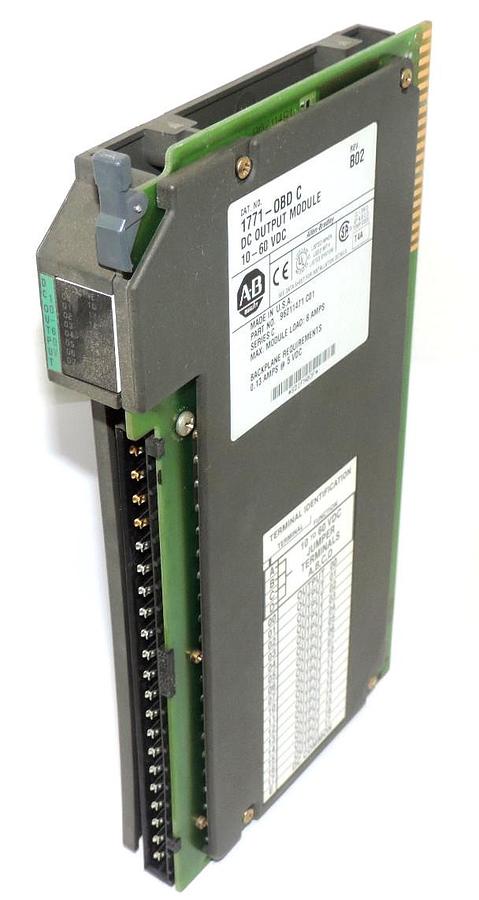 Used ALLEN BRADLEY 1771-OBD/C DC OUTPUT MODULE 1771OBD REV. B02, 10-60 VDC