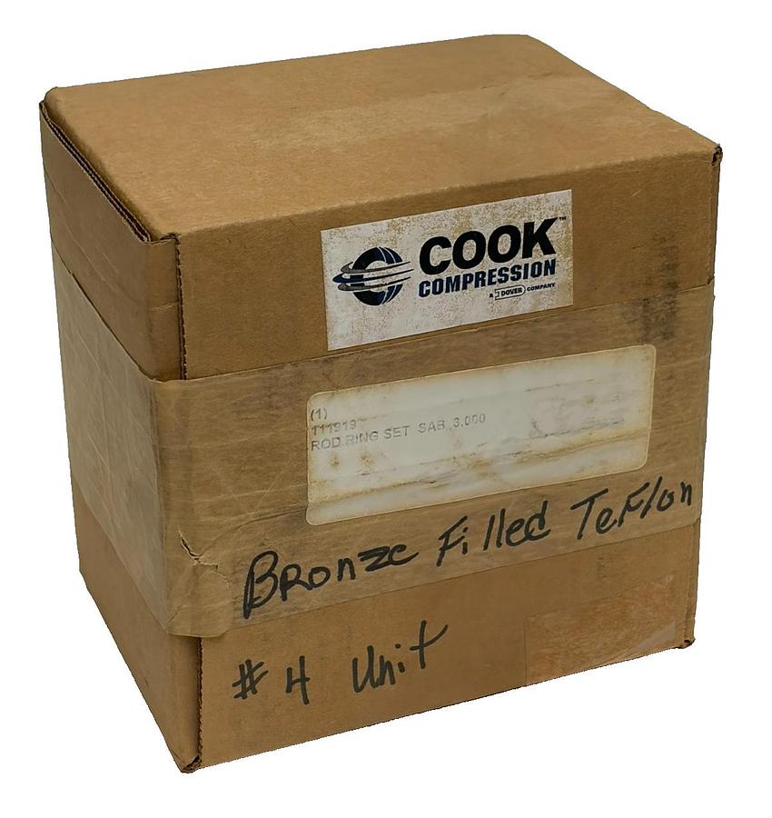 Used Cook Compression 111919 Rod Ring Set SAB 3.000 Bronze Filled Teflon - New