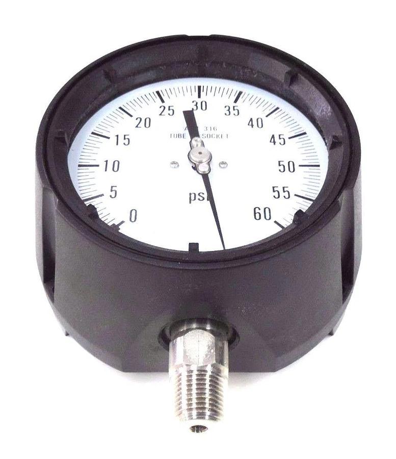 NIB ASHCROFT P5063-G-SG AISI 316 TUBE & SOCKET 4.5'' PROCESS GAUGE 60 PSI