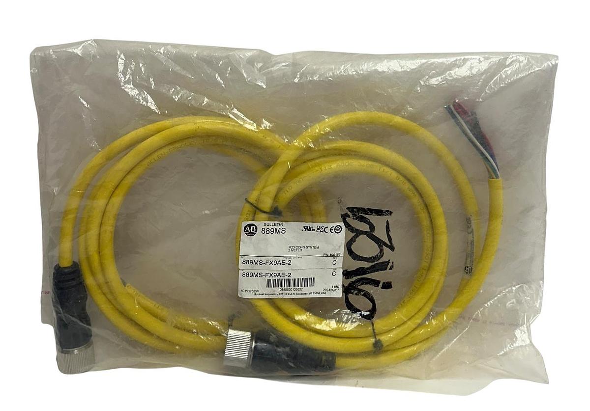Used 2 ALLEN BRADLEY 889MS-FX9EA-2 /C BULLETIN 889MS CORDETS / PATCH CORD M23 2M NSMP