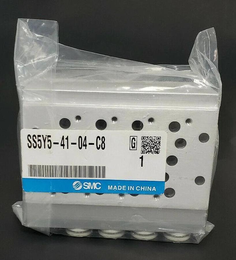Used NEW SMC SS5Y-41-04-C8 BAR STOCK MANIFOLD SS5Y4104C8