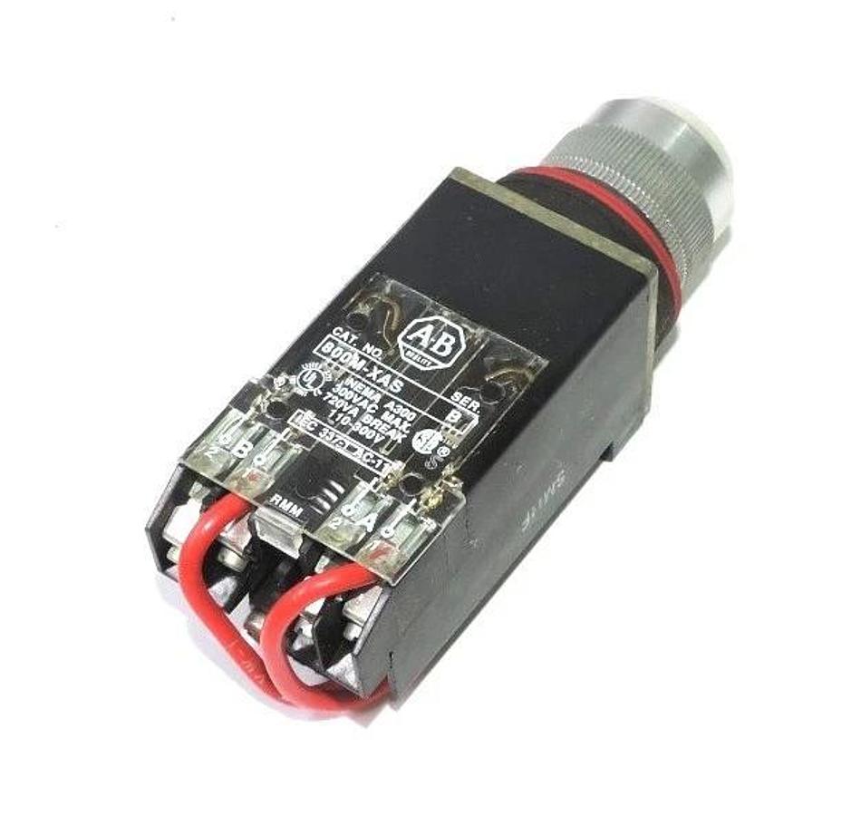 Used ALLEN BRADLEY 800MR-PT16S PUSH/TEST BUTTON SER. D W/ 800M-XAS SER. B