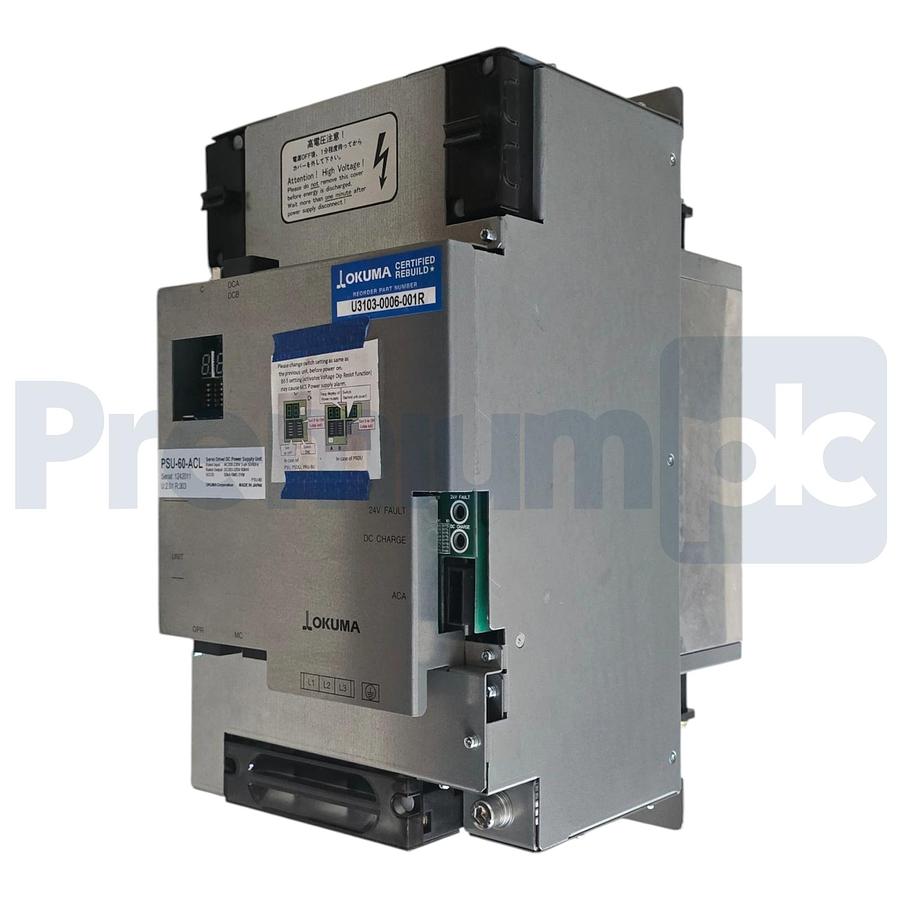 Used Okuma PSU-60-ACL U:2.01 R:303 DC Servo Power Supply Unit 60kW U3103-0006-001R